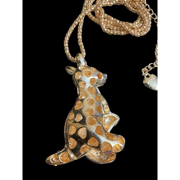 Betsey Johnson Purple Kangaroo +Joey in Pouch Rhinestone Crystal Necklace New - Picture 3 of 4